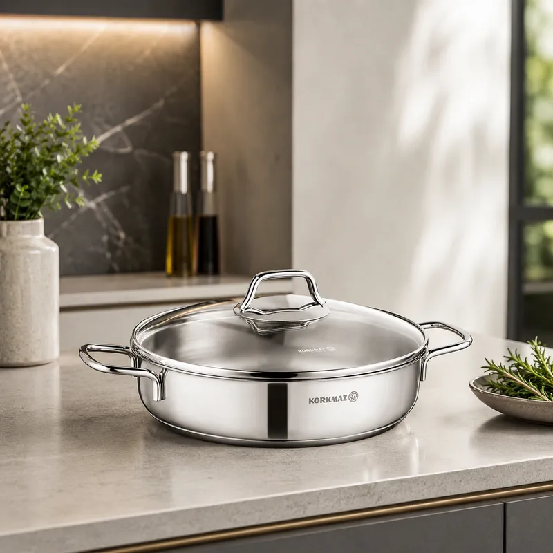 ماهیتابه استیل کرکماز مدل Perla کد A1658 سایز 24